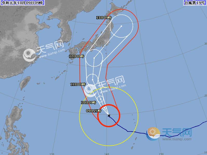 日本气象厅:19号台风将直接袭击东京并