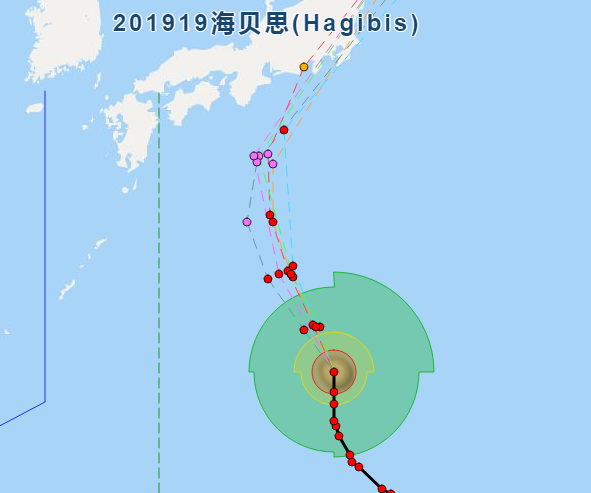 19号台风中央气象台预报路径 台风海贝思现在具体位置公布