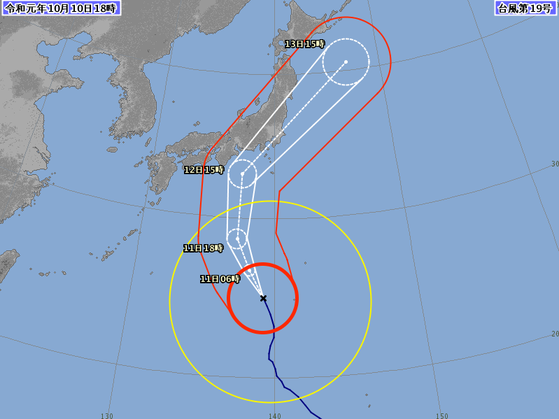 19号台风再次增强！台风海贝思直径1400公里威胁日本东京