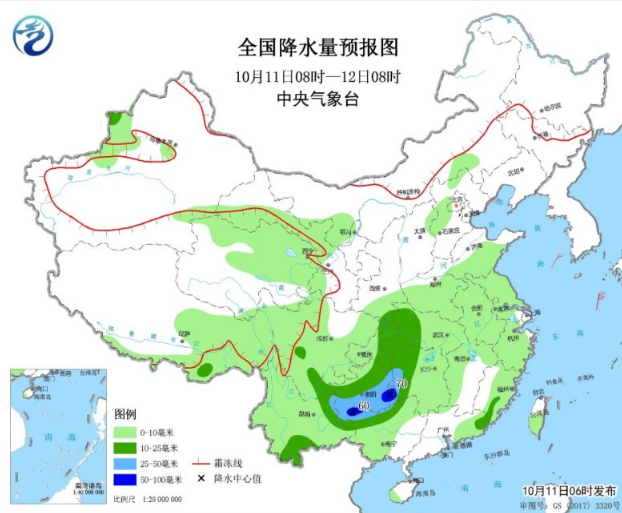 中东部最先遭到冷空气攻击 雨水集中在西南地区