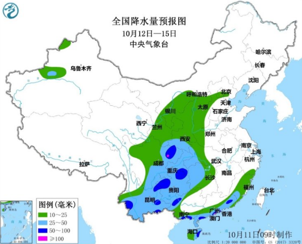 中东部成冷空气重点袭击对象 大范围降水同期而至添堵