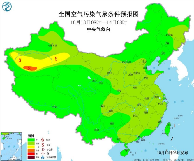 雨水和冷空气让大气扩散条件变好 仅华北中南部略差