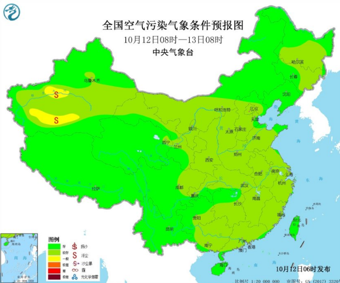 雨水和冷空气让大气扩散条件变好 仅华北中南部略差