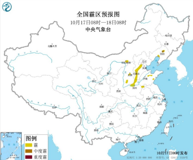 全国雾霾预报：京津冀雾霾发展新疆等地有扬沙浮尘