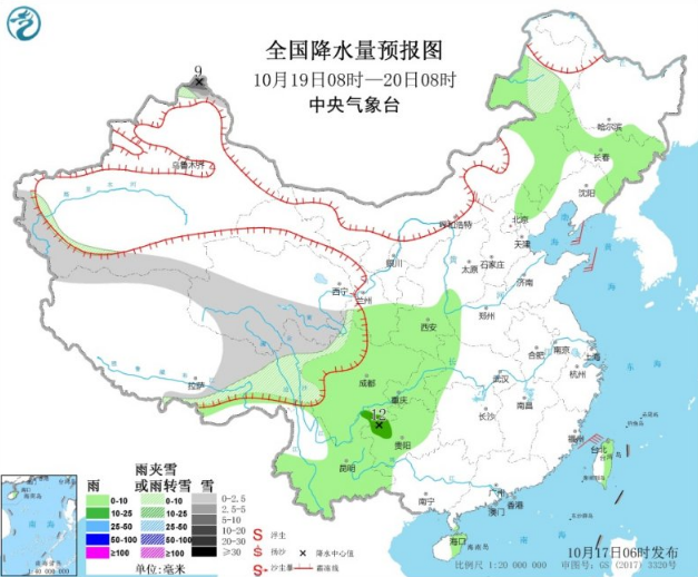 新疆雨雪大风降温来袭 北方降温4℃-6℃阵风7级