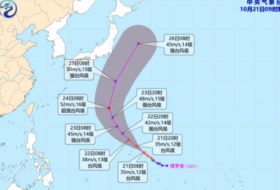 21号台风博罗依最新情况 台风“博罗依”未来会登陆哪里