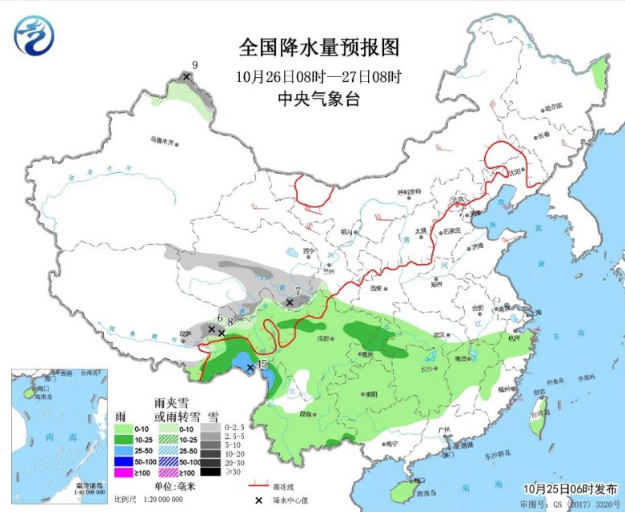 华西阴雨周末仍将继续 强冷空气在东北黄淮盘踞