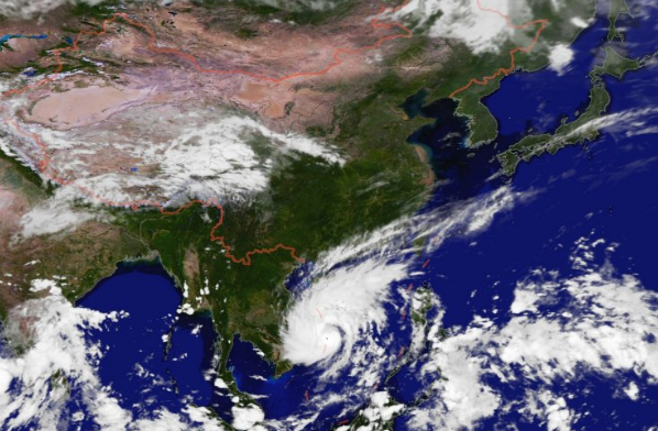 2019年第22号台风麦德姆今夜登陆越南 影响海南有较强风雨天气