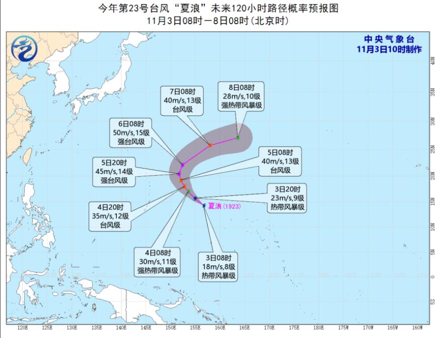 23号台风夏浪生成最强可达15级 然而真正影响中国的是24号台风