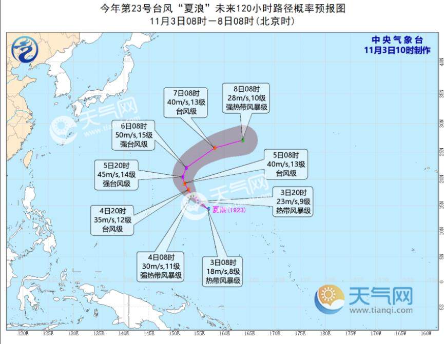 23号台风夏浪生成最强可达15级 然而真正影响中国的是