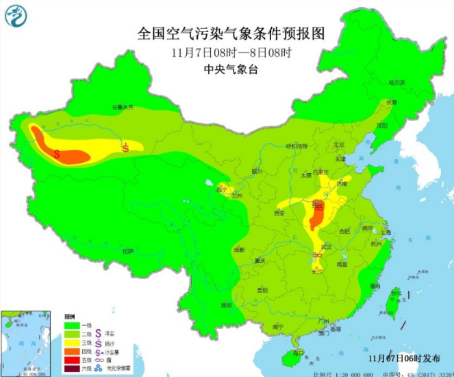 全国雾霾预报：黄淮华北雾霾减弱新疆有扬沙