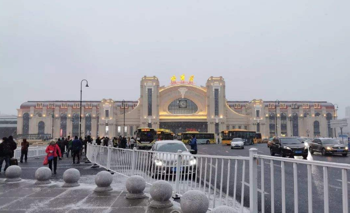 北国冰城迎来今冬首雪 哈尔滨变“白城”又美又冷