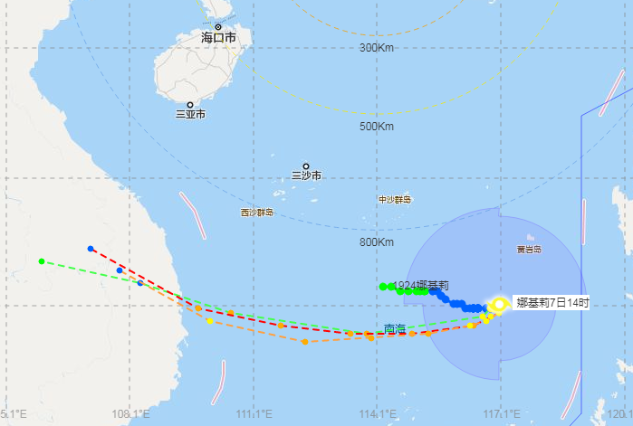 24号台风蓝色预警：台风娜基莉还能“活”到本周末