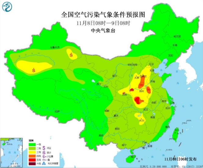 全国雾霾预报：华北黄淮轻至中度霾周六夜间消散