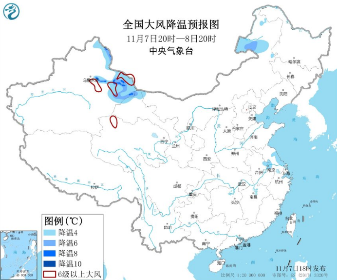 冷空气立冬突袭北方雨雪降温将至 24号台风在南海带起8级风