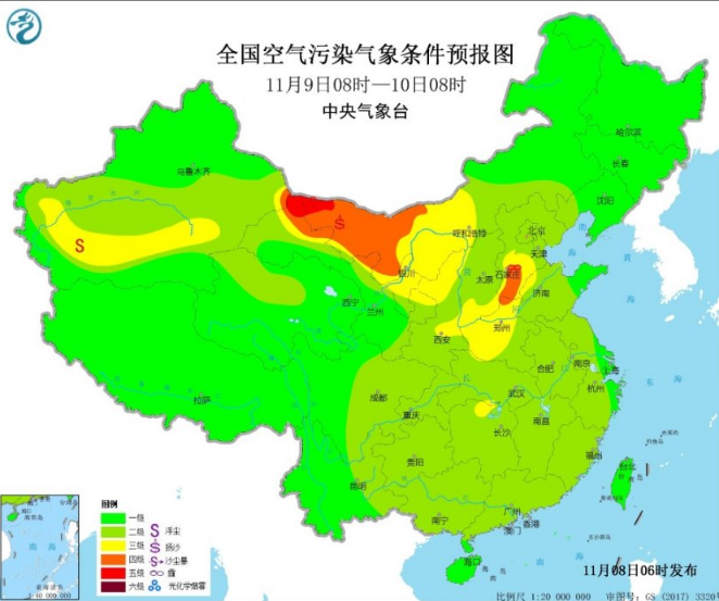 全国雾霾预报：华北黄淮轻至中度霾周六夜间消散