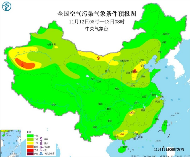 全国雾霾预报：大部空气质量优良华北有轻度霾