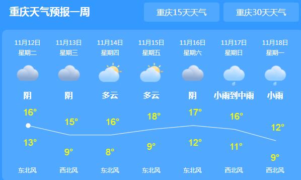 重庆局地迎来雨夹雪 主城区气温最高仅16℃