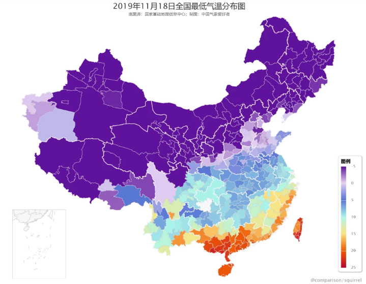 对不起风太大了我没听见！寒潮越过南岭武夷山侵入广东