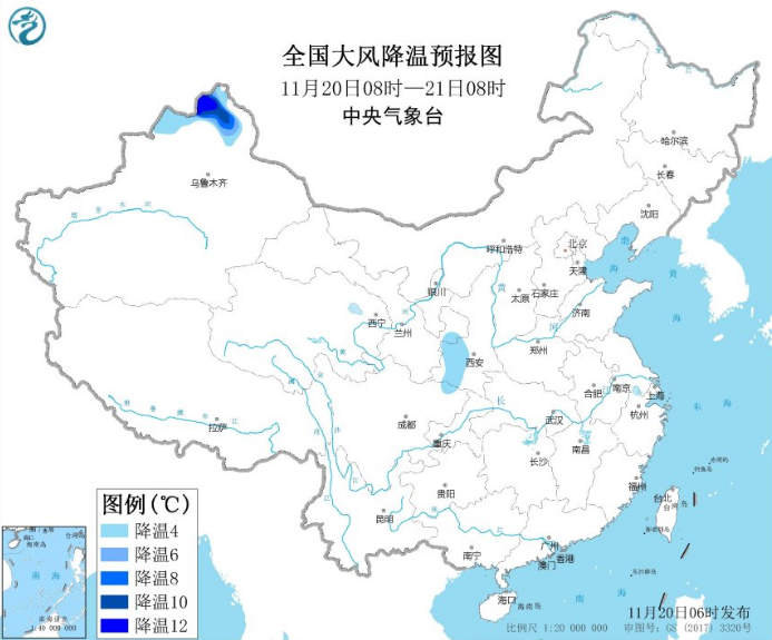 21日又一股强冷空气袭击新疆 台风海鸥消失在即