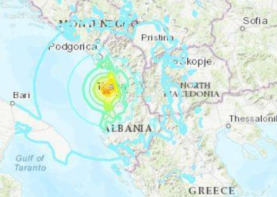 阿尔巴尼亚连发两次5级以上地震 最大震级6.3级伤亡不明