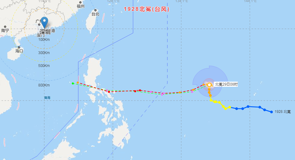 中央气象台权威台风北冕预报：28号台风增强到12级趋向菲律宾