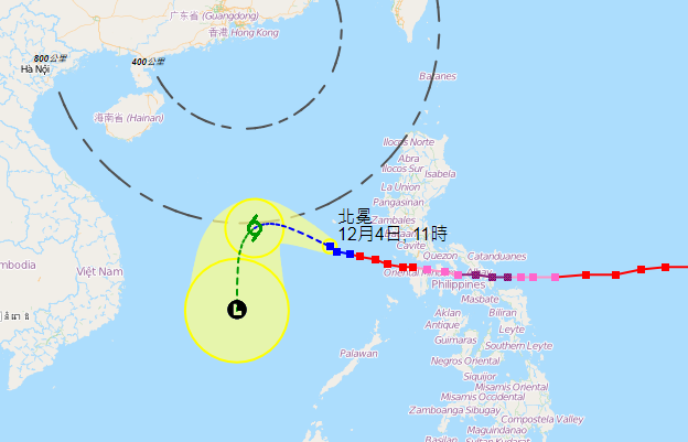 “北冕”台风蓝色预警继续发布：28号台风位于海南三沙市东偏南地区