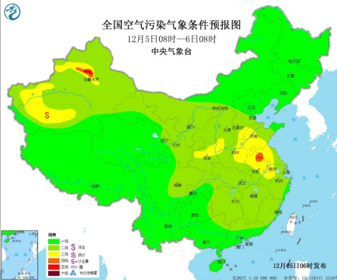 全国雾霾预报：仅华北汾渭平原一带有轻度霾