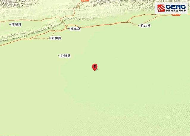 2019新疆地震最新消息 阿克苏沙雅县发生一次3.0级地震