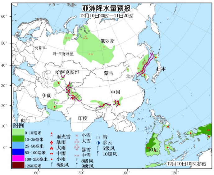 12月10日国外天气预报 北欧和南欧东南部又有强雨雪来袭