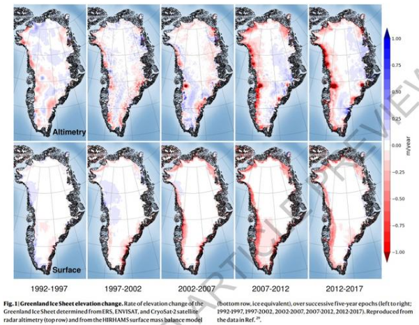 格陵兰岛冰层消融最新具体情况 融化3.8万亿吨比90年代快7倍
