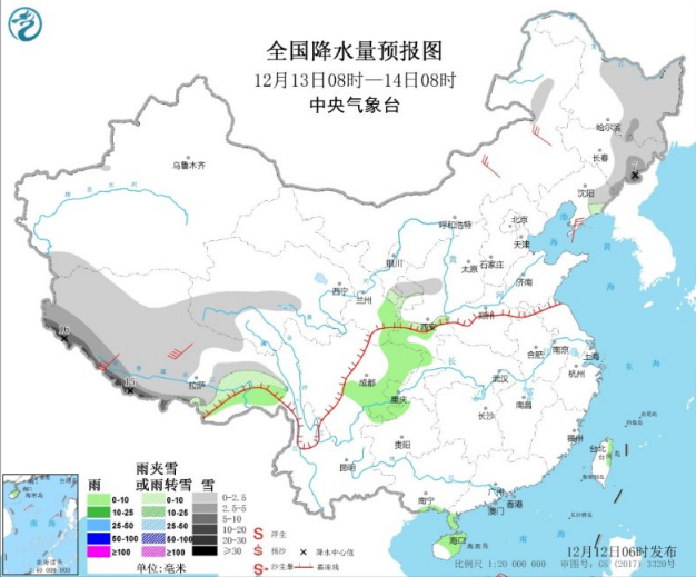 西藏西南部有中到大雪 黄淮华北轻度霾来袭