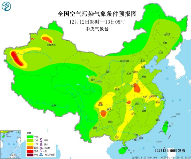 全国雾霾天气：今天华北黄淮有霾13日开始消散