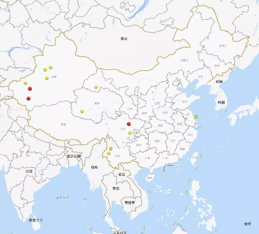 一周地震统计：中国地震15次最大4.6级