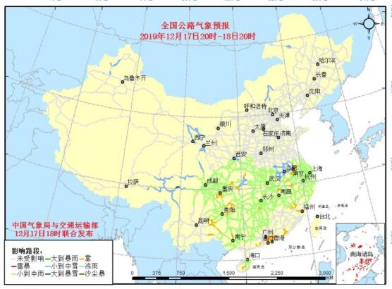 全国交通天气：12月18日全国高速路况最新实时查询