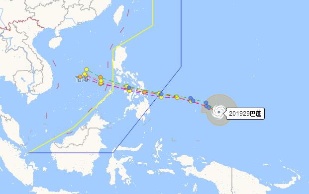 2019年第29号台风巴蓬正式生成 25日后将移入南海东南部