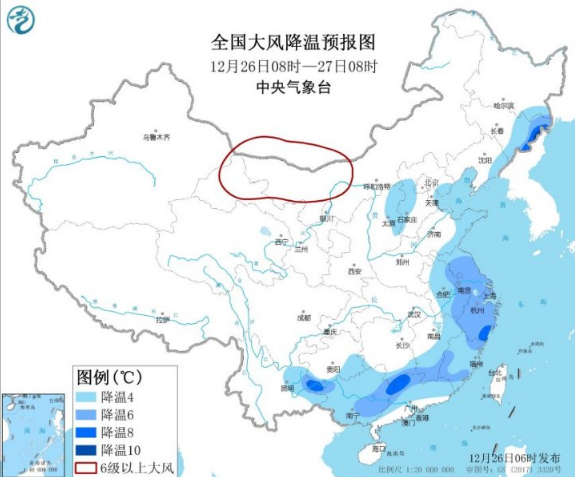 冷空气袭来东部南部降温6℃ 北方雨雪和南方阴雨缩减