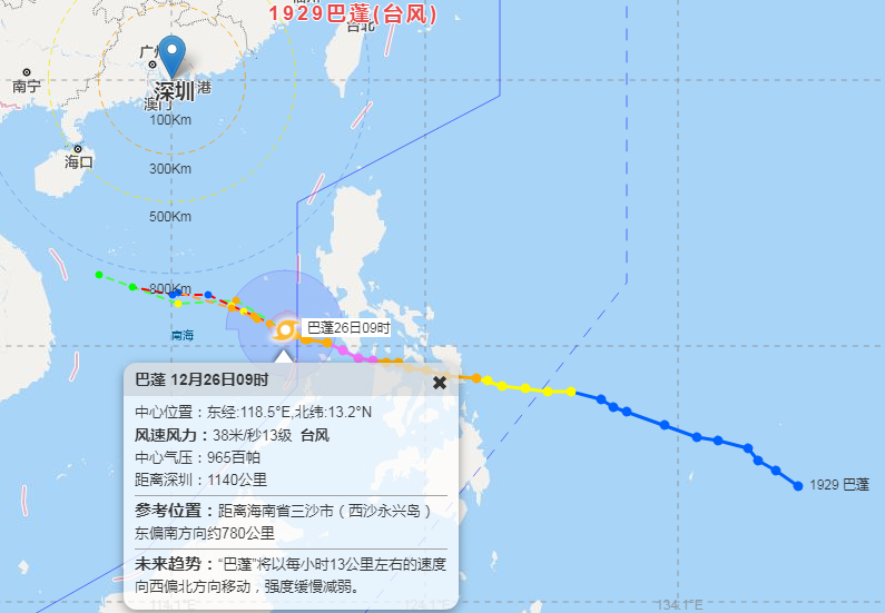 最晚台风巴蓬预警继续：29号台风开始减弱