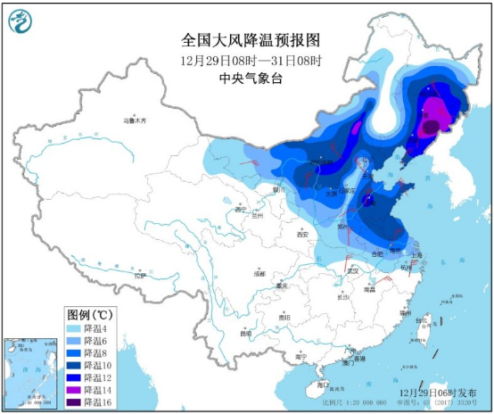 中东部最强降温14℃ 东北大雪局部暴雪