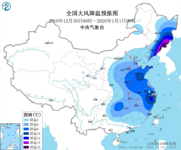 强冷空气来袭：中东部出现14℃的猛烈降温！