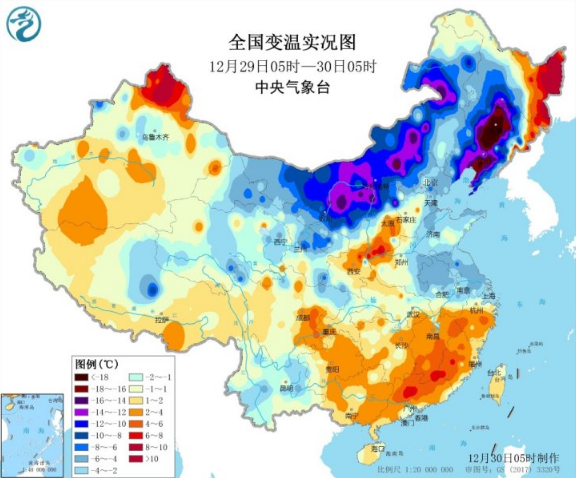 冷空气南下0℃线来到长江中下游 中东部迎来大降温