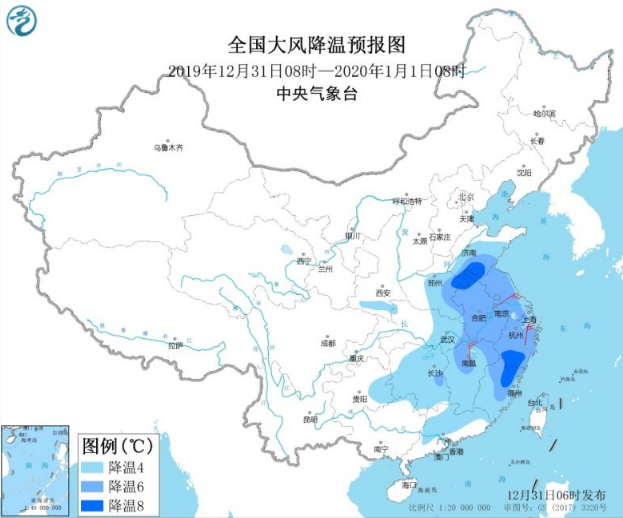 冷空气持续影响黄淮 从黄淮到江南降温6℃