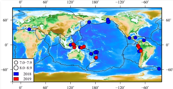 2019年全球地震活动总结：7级以上地震达到9次