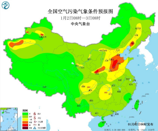 全国雾霾预报：华北黄淮和汾渭平原雾霾发展