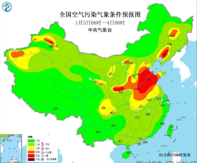 全国雾霾预报：河北山东河南将出现重度霾