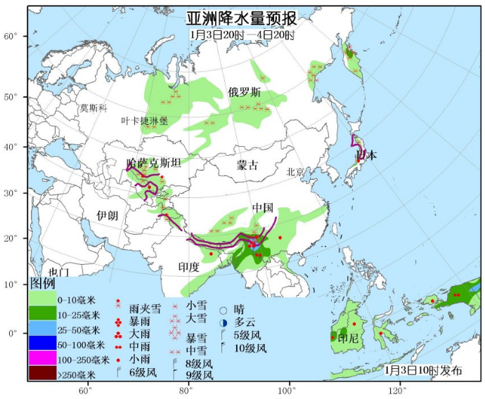 1月3日国外天气预报 澳洲降雨增多高温缓解