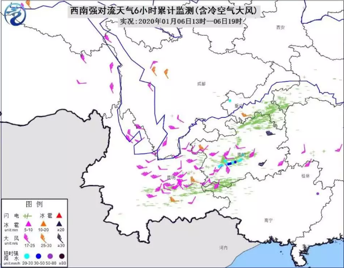 贵州云南一带卫星云图异常 冰雹突然来袭现象罕见