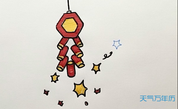 鞭炮简笔画怎么画 鞭炮的简笔画步骤图解教程[图]