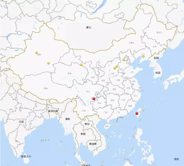 一周中国地震统计：共发生9次有感地震最大4.6级