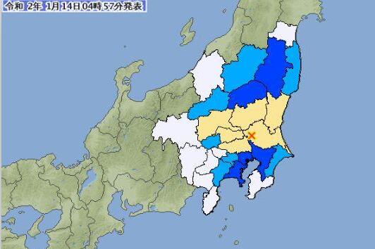 日本茨城县发生5级地震 关东多地震感明显无人员伤亡
